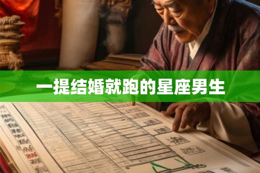 一提结婚就跑的星座男生