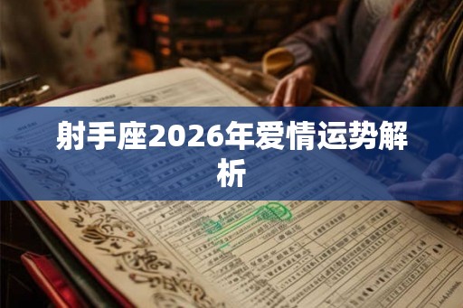 射手座2026年爱情运势解析