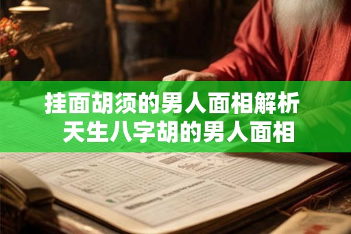 挂面胡须的男人面相解析  天生八字胡的男人面相