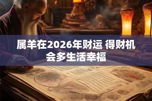 属羊在2026年财运 得财机会多生活幸福