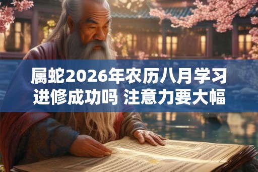 属蛇2026年农历八月学习进修成功吗 注意力要大幅度增加 属蛇2026年农历八月学习进修成功吗 注意力要大幅度增加