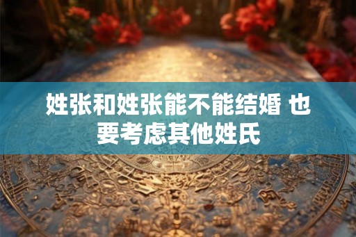 姓张和姓张能不能结婚 也要考虑其他姓氏