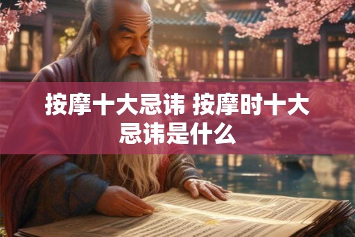 按摩十大忌讳 按摩时十大忌讳是什么
