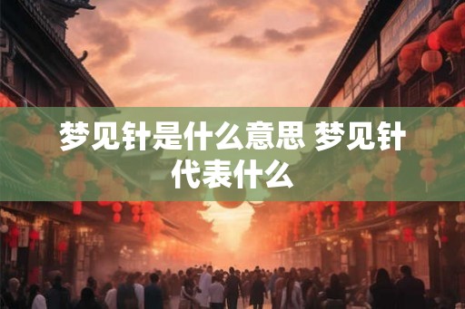 梦见针是什么意思 梦见针代表什么