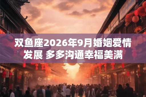 双鱼座2026年9月婚姻爱情发展 多多沟通幸福美满 双鱼座2026年9月婚姻爱情发展 多多沟通幸福美满