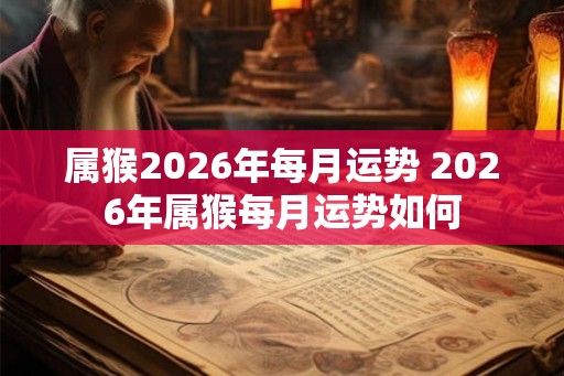 属猴2026年每月运势 2026年属猴每月运势如何