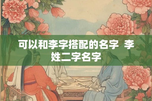 可以和李字搭配的名字  李姓二字名字