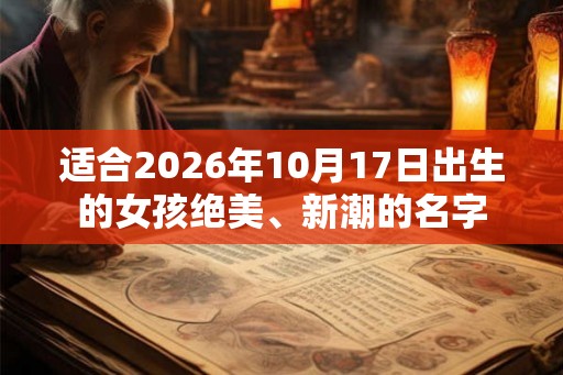 适合2026年10月17日出生的女孩绝美、新潮的名字