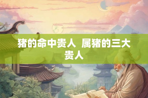 猪的命中贵人 属猪的三大贵人 猪的命中贵人 属猪的三大贵人