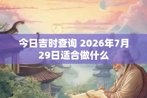 今日吉时查询 2026年7月29日适合做什么 今日吉时查询 2026年7月29日适合做什么