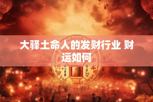 大驿土命人的发财行业 财运如何