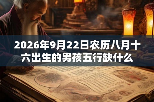 2026年9月22日农历八月十六出生的男孩五行缺什么