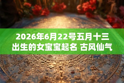 2026年6月22号五月十三出生的女宝宝起名 古风仙气