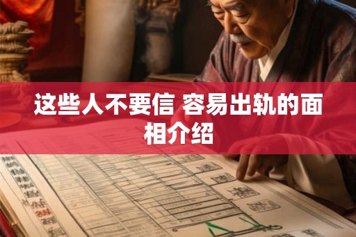 这些人不要信 容易出轨的面相介绍