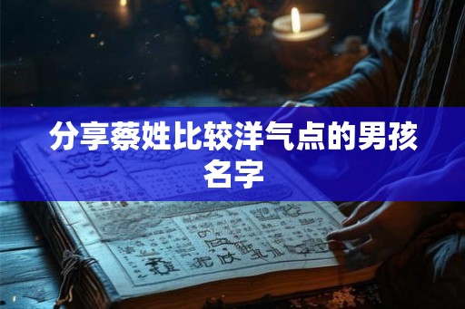 分享蔡姓比较洋气点的男孩名字