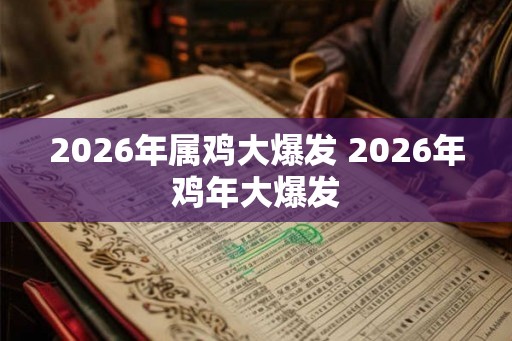 2026年属鸡大爆发 2026年鸡年大爆发