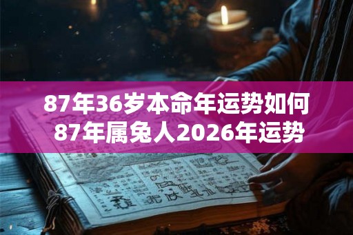 87年36岁本命年运势如何 87年属兔人2026年运势