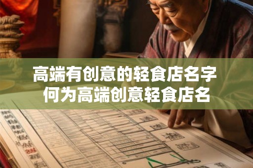 高端有创意的轻食店名字 何为高端创意轻食店名