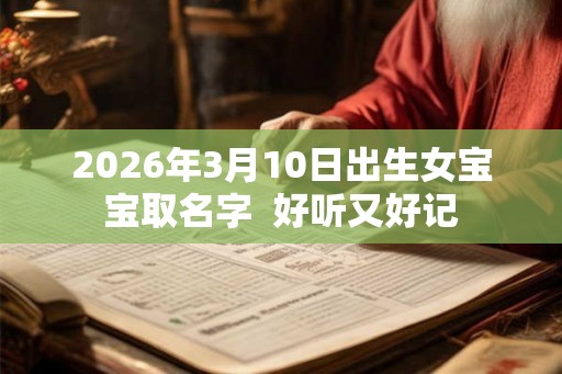 2026年3月10日出生女宝宝取名字  好听又好记