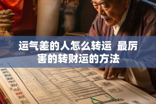 运气差的人怎么转运  最厉害的转财运的方法