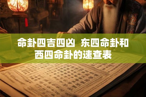 命卦四吉四凶  东四命卦和西四命卦的速查表
