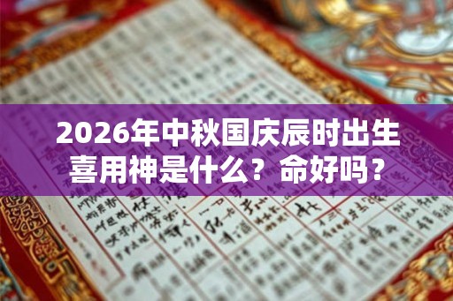 2026年中秋国庆辰时出生喜用神是什么？命好吗？