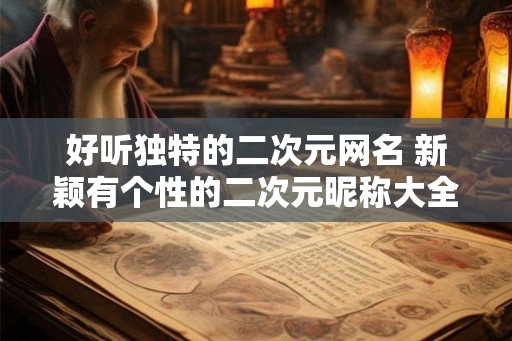 好听独特的二次元网名 新颖有个性的二次元昵称大全