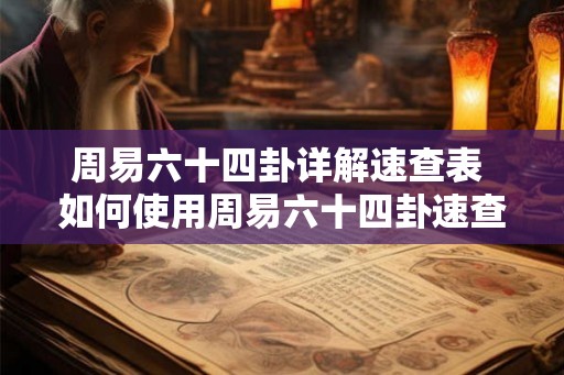 周易六十四卦详解速查表 如何使用周易六十四卦速查表