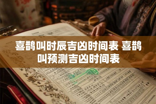 喜鹊叫时辰吉凶时间表 喜鹊叫预测吉凶时间表