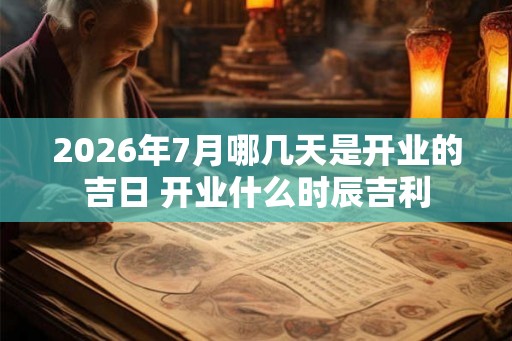 2026年7月哪几天是开业的吉日 开业什么时辰吉利