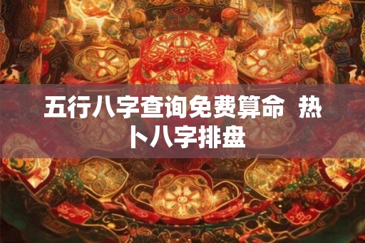 五行八字查询免费算命  热卜八字排盘