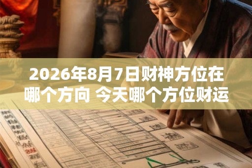 2026年8月7日财神方位在哪个方向 今天哪个方位财运好