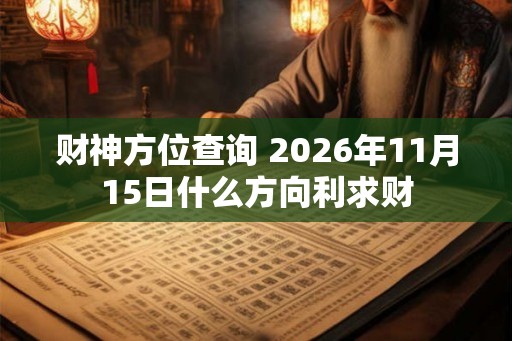 财神方位查询 2026年11月15日什么方向利求财