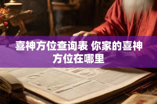 喜神方位查询表 你家的喜神方位在哪里