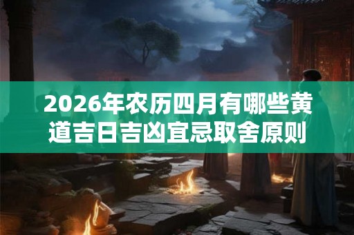 2026年农历四月有哪些黄道吉日吉凶宜忌取舍原则