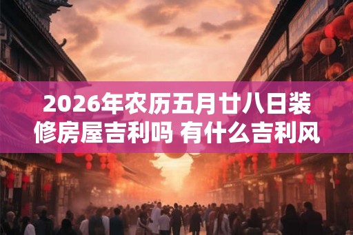 2026年农历五月廿八日装修房屋吉利吗 有什么吉利风水