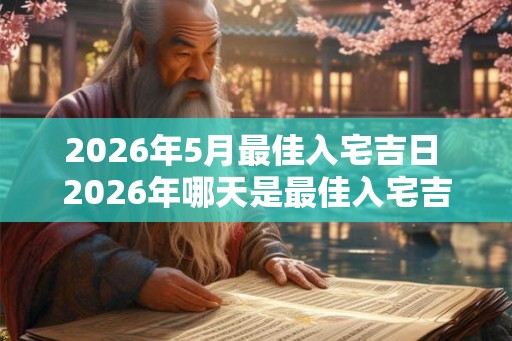 2026年5月最佳入宅吉日 2026年哪天是最佳入宅吉日