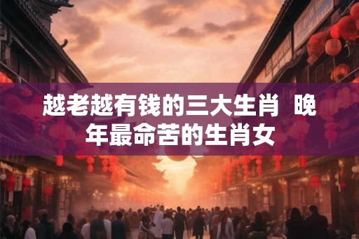 越老越有钱的三大生肖  晚年最命苦的生肖女