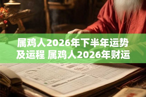 属鸡人2026年下半年运势及运程 属鸡人2026年财运方位
