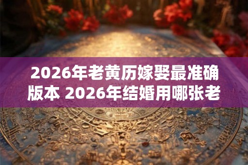 2026年老黄历嫁娶最准确版本 2026年结婚用哪张老黄历最准确