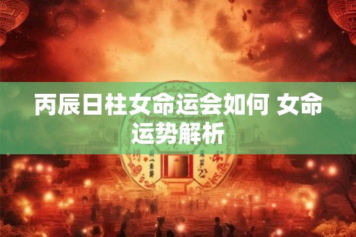 丙辰日柱女命运会如何 女命运势解析