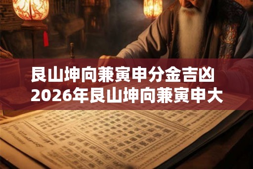艮山坤向兼寅申分金吉凶  2026年艮山坤向兼寅申大吉