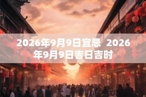 2026年9月9日宜忌  2026年9月9日吉日吉时