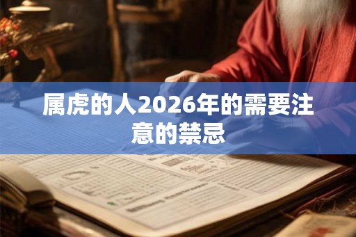 属虎的人2026年的需要注意的禁忌