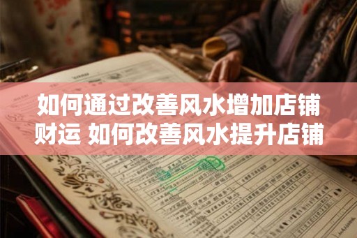 如何通过改善风水增加店铺财运 如何改善风水提升店铺财运