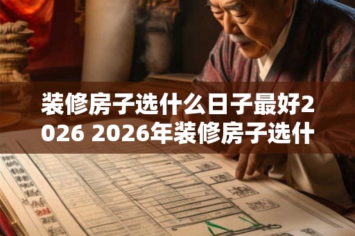 装修房子选什么日子最好2026 2026年装修房子选什么好日子