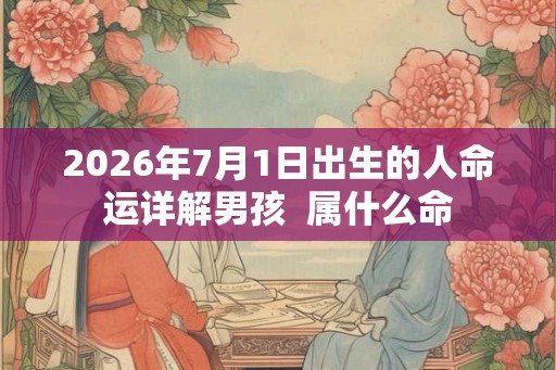2026年7月1日出生的人命运详解男孩  属什么命
