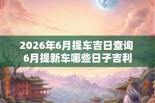 2026年6月提车吉日查询 6月提新车哪些日子吉利