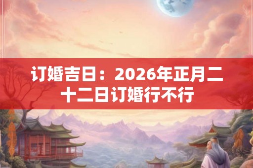 订婚吉日：2026年正月二十二日订婚行不行