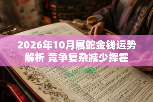 2026年10月属蛇金钱运势解析 竞争复杂减少挥霍